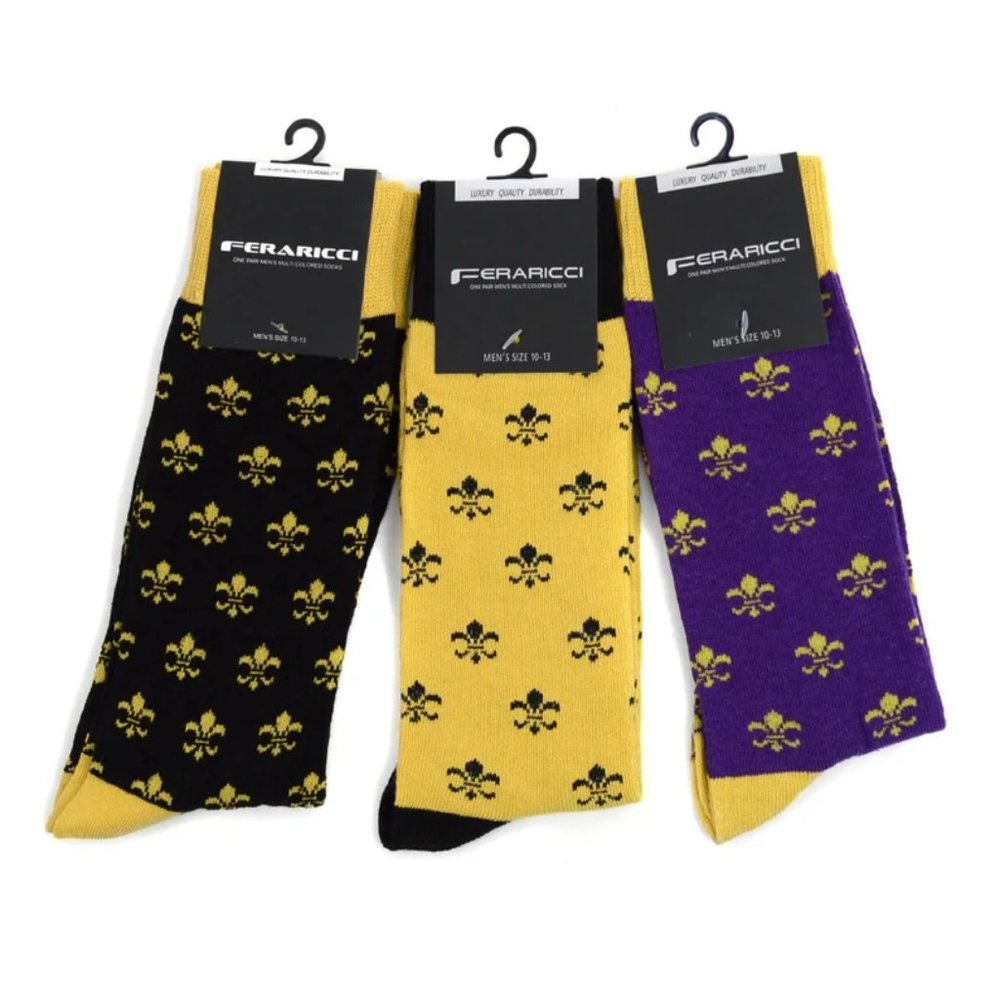 Fleur de Lis Socks~Mardi Gras Socks~LSU Socks~Saints Socks